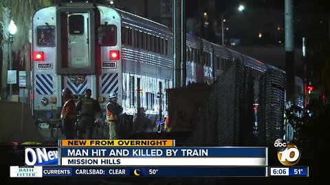 Man struck, killed by train in Mission Hills area