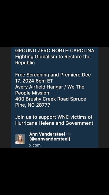 Ann Vandersteel : 12.17/24 Spruce Pine NC Action Meeting