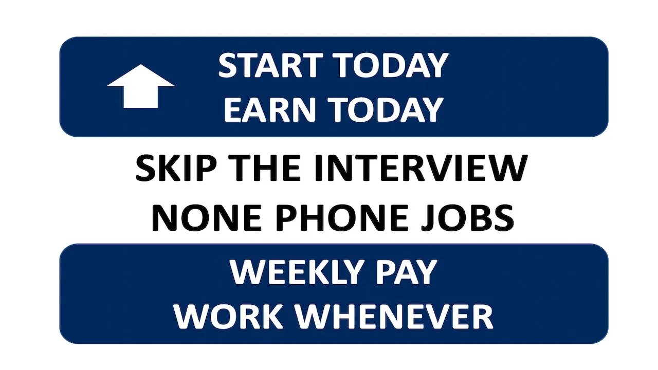 Immediate start weekly pay jobs | Start Today Earn Today