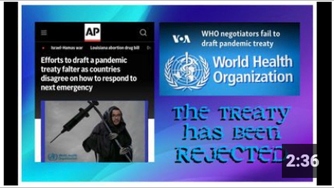 Tedros is a Bill Gates appointed Biological Terrorist. For now, the Pandemic Treaty has FAILED!