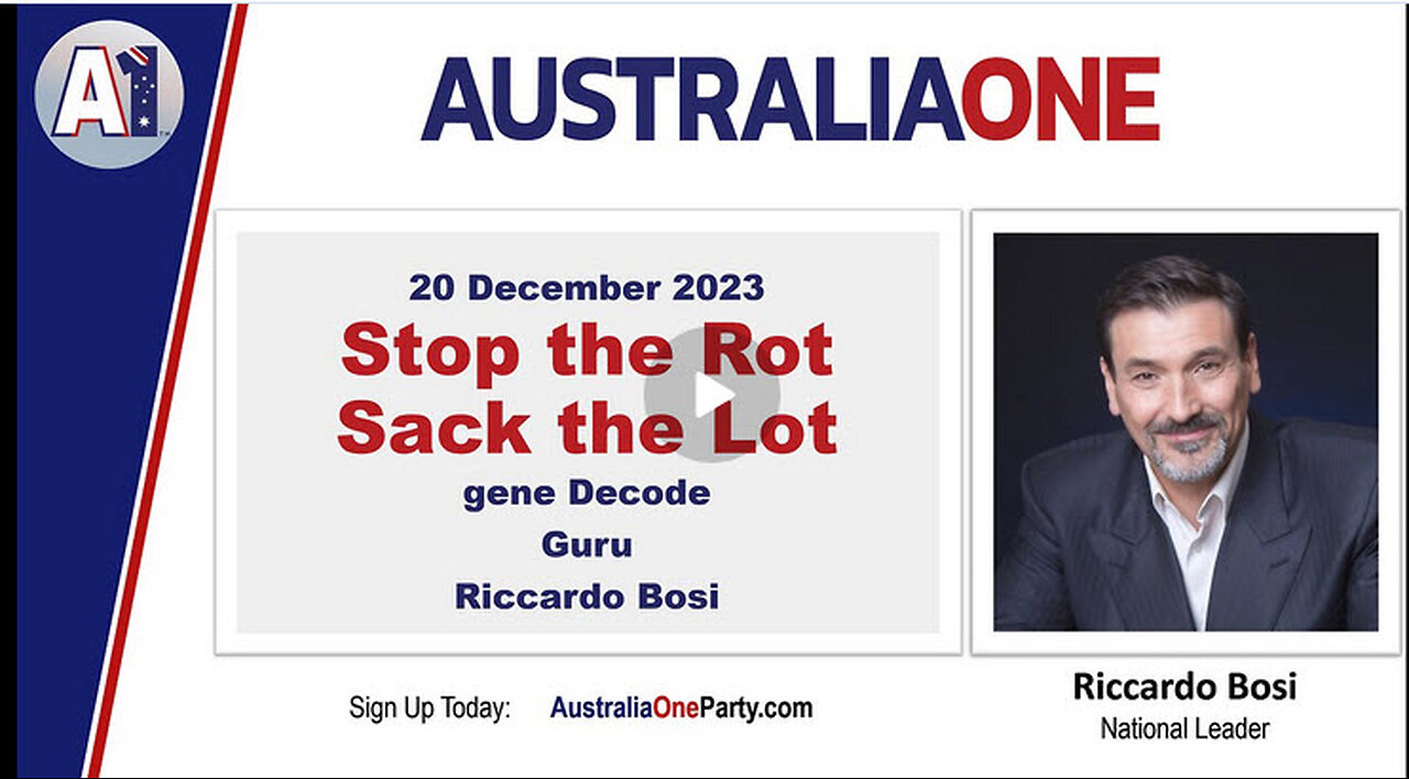 AustraliaOne Party - Gene Decode, Guru and Riccardo Bosi (20 December 2023)