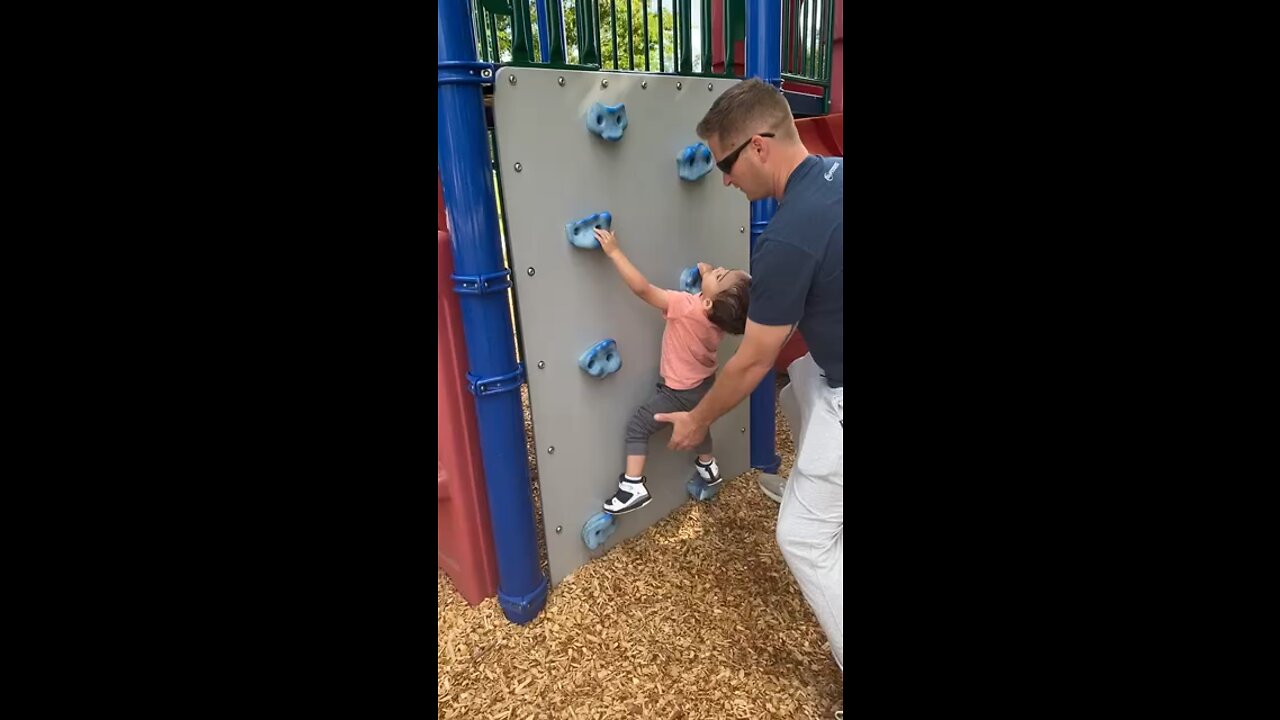 2 year old rock climbing