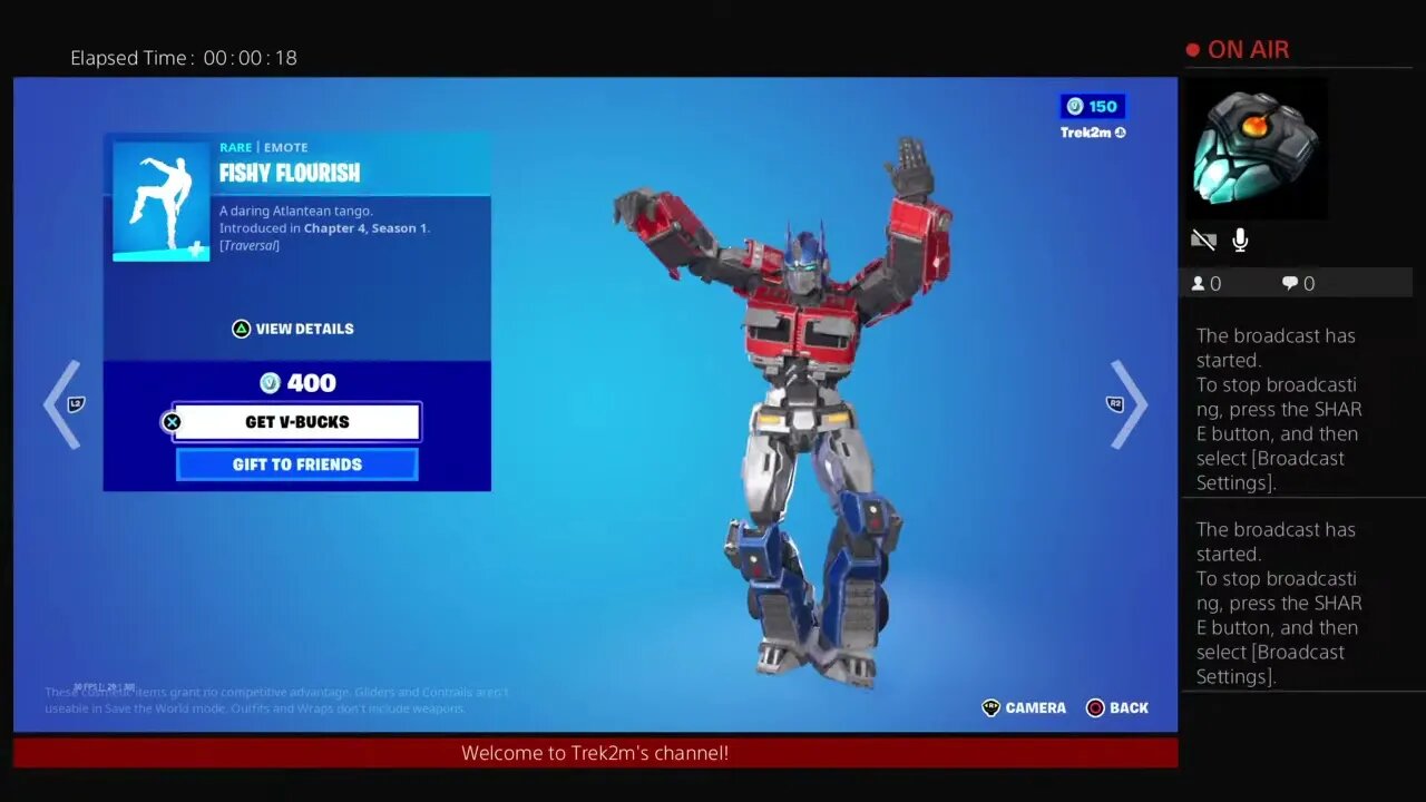 Optimus Prime Doing Fish sticks Dance Emote in Fortnite