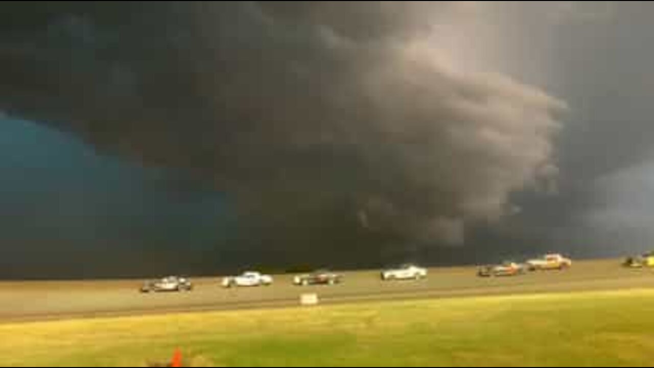 Epic storm forms during car race