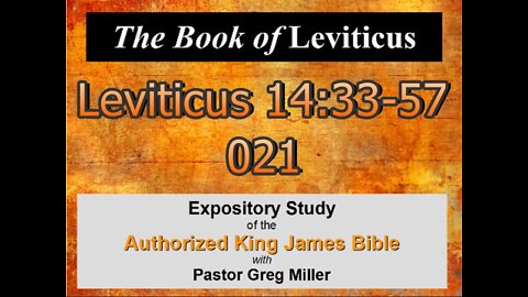 021 Leviticus 14:33-57 (Leviticus Studies)