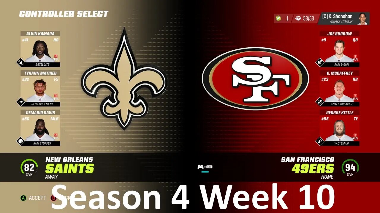 Madden Nfl 23 Saints Vs 49ers Simulation Franchise S4 W10