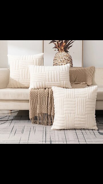 Plush New Cushion Cover 30x50 45x45 50x50cm Geometric Design Pillow Covers