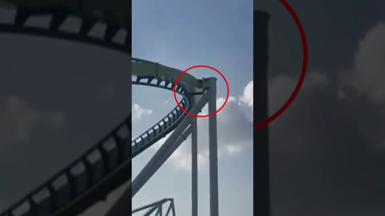 An amusement park visitor in North Carolina spotted a crack in the support pillar...