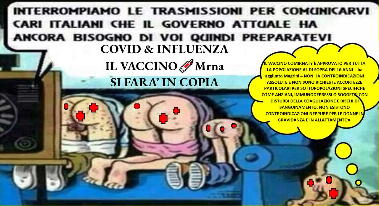 NUOVA CAMPAGNA X OVER 60 E FRAGILI☣️COVID & INFLUENZA IL 💉SI FARA' IN COPPIA💀💉💀ALLORA 6 UN🙈🙉🙊...