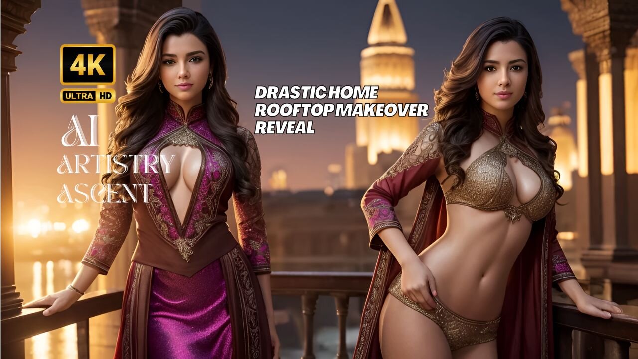 [4K] AI Artistry Lookbook l Video- Ai Lookbook Girl l Arabian- Rooftop Terrace