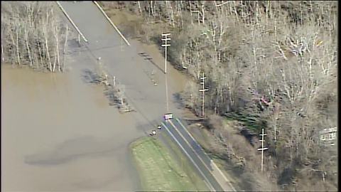 Water blocks parts of U.S. 52 in Clermont County -- Chopper 9 video