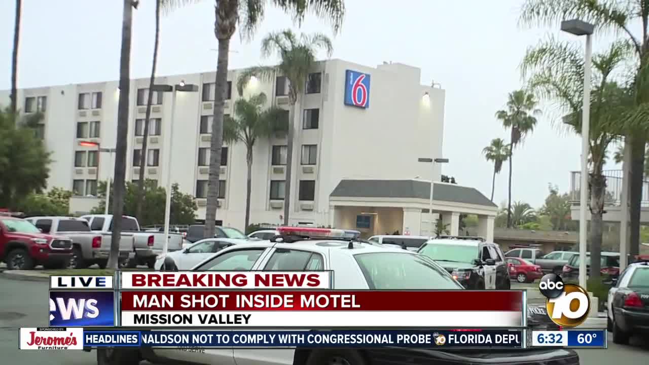 Police investigate shooting at Mission Valley motel