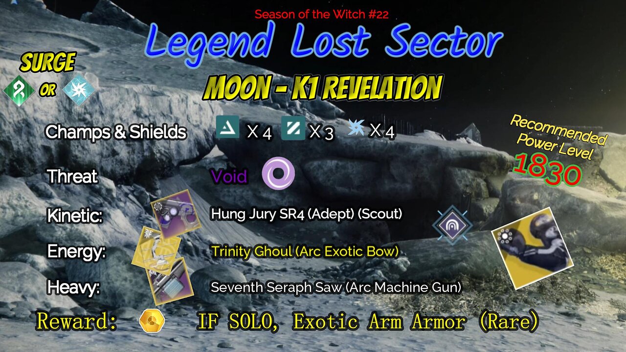 Destiny 2 Legend Lost Sector: Moon - K1 Revelation on my Strand Hunter 10-19-23