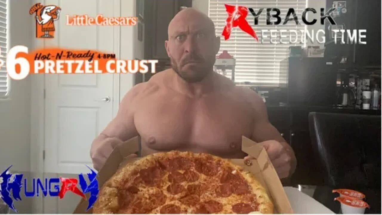 Ryback Takes On Little Caesar’s New Stuffed Pretzel Crust Pizza and M&M Fudge Brownie