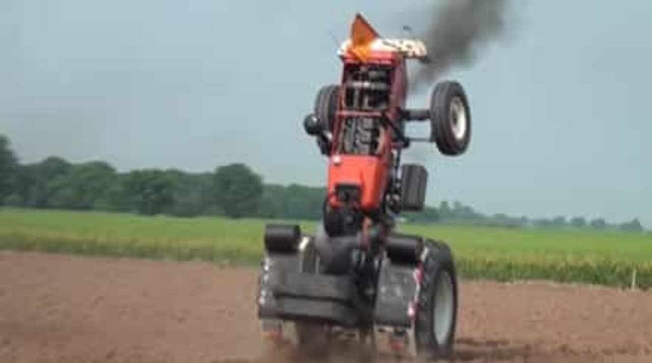 Young farmer pulls off impressive tricks with a tractor