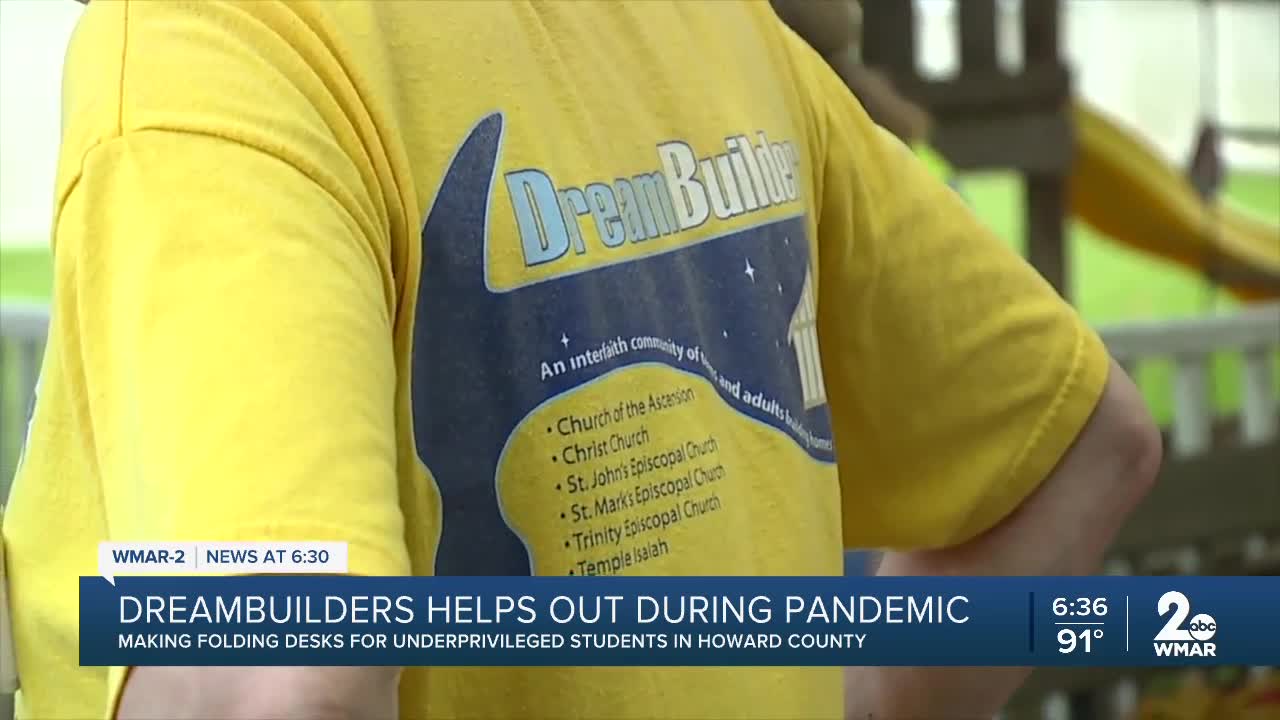 Dreambuilders helps during pandemic, making folding desks for underprivileged students in Howard County