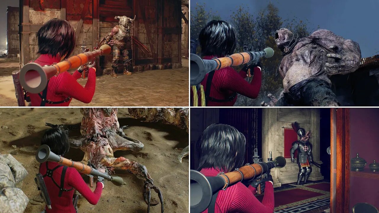 Resident Evil 4 - Rocket Launcher vs. All Separate Ways Bosses