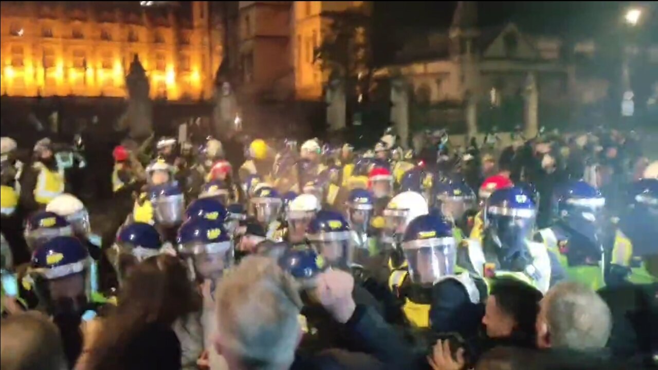 Protestors Clash With Police in London At Million Mask March