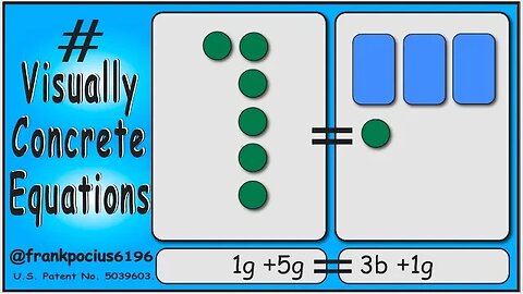 VISUAL EQUATION _ 1g +5g = 3b +1g _ SOLVING BASIC EQUATIONS _ SOLVING BASIC WORD PROBLEMS