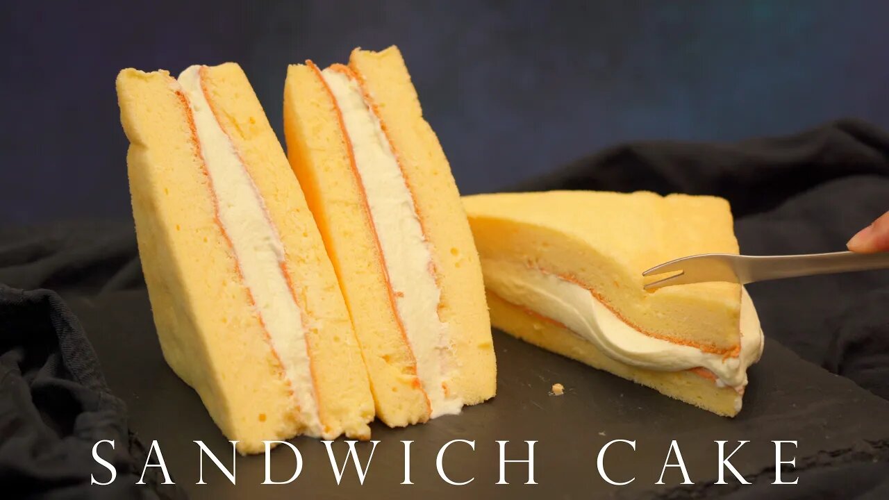 做蛋糕卷失敗了嗎？做這個簡單版的，奶油三明治蛋糕 ┃Japanese Sandwich Cake