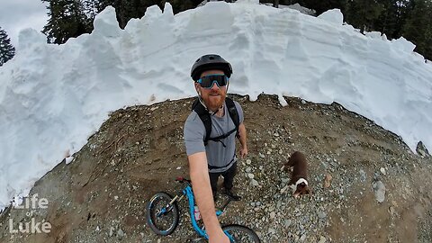 Biking through a snow tunnel