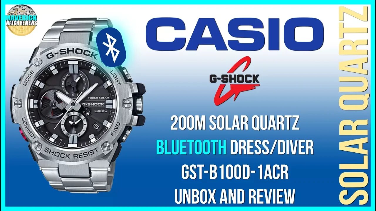 Watch Of Steel! | Casio G-Shock 200m Solar Quartz Bluetooth Watch GST-B100D-1ACR Unbox & Review