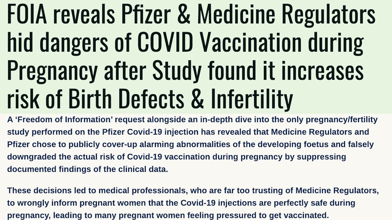 MEDICAL PROS WRONGLY ASSURE SAFETY OF COVID VAX PRESSURISING PREGNANT WOMEN TO GET SHOT | 19.07.2022