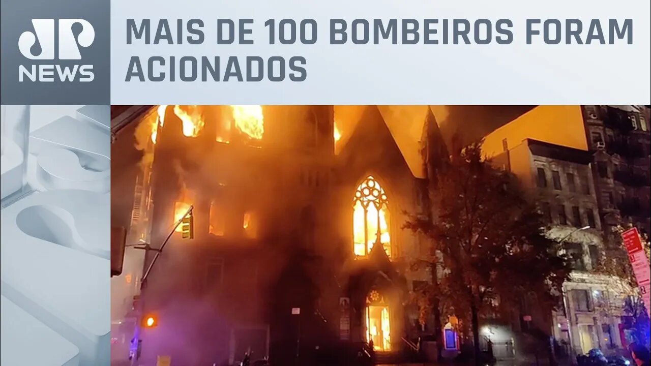 Incêndio de grandes proporções destrói igreja em Nova Jersey