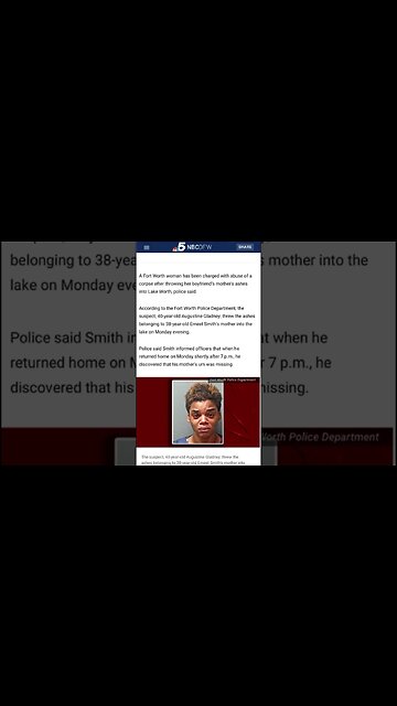 Fort Worth Woman Dumps Ashes In Lake #shorts