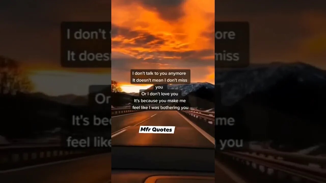 I DON'T TALK TO YOU ANYMORE...