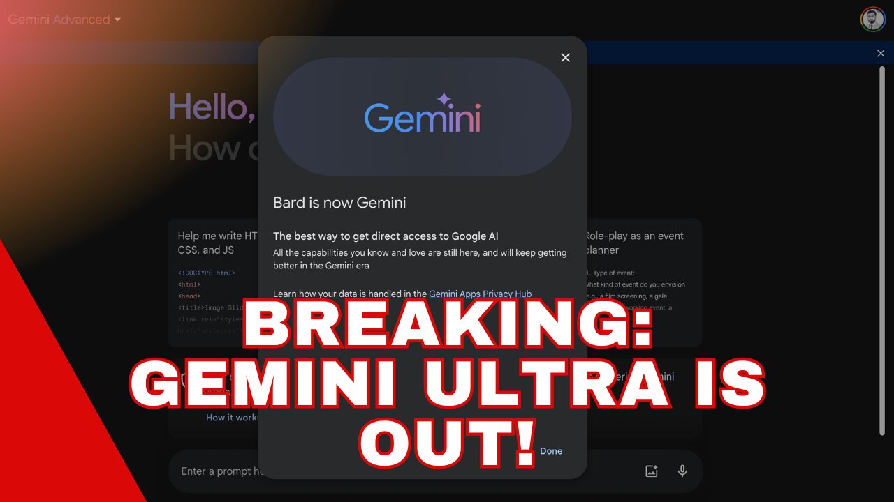 BREAKING: Gemini Ultra is out! | Google Bard is now Gemini