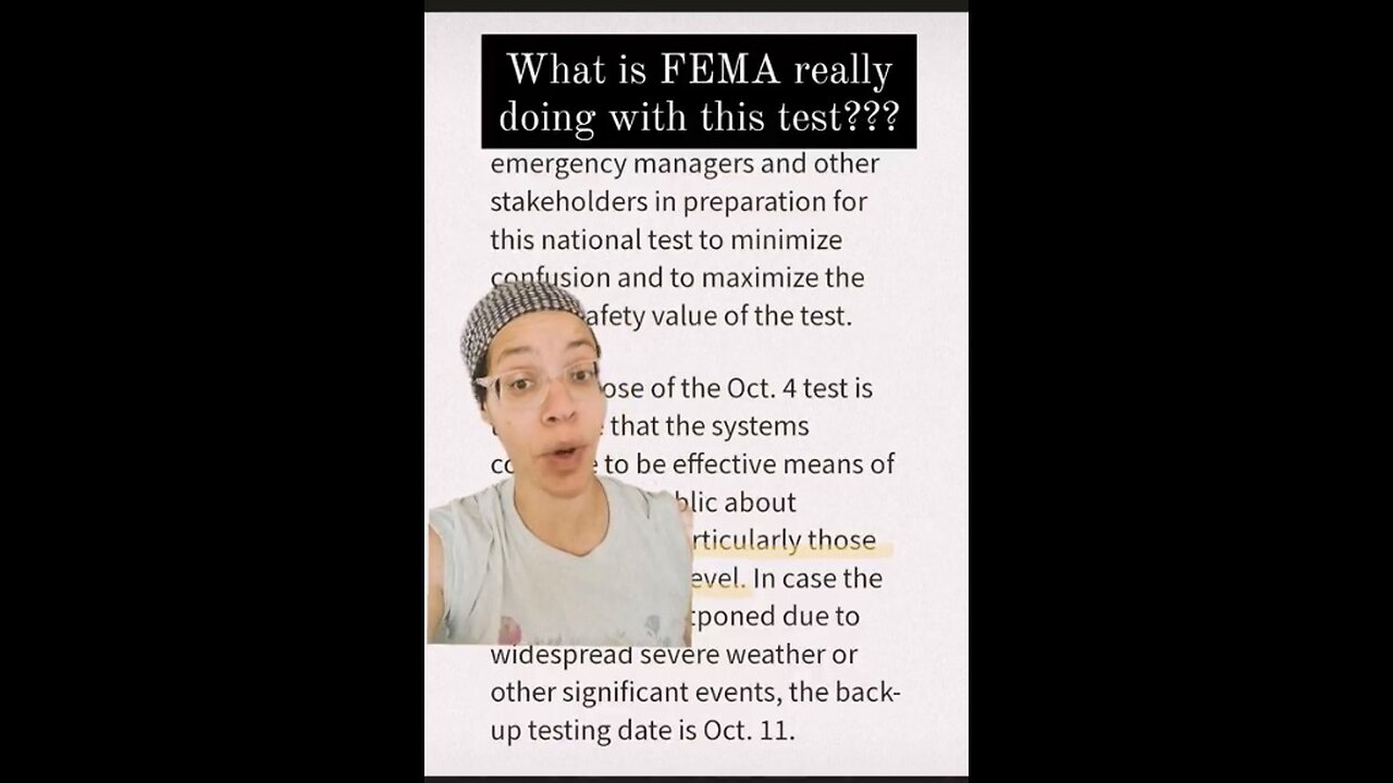 Captioned - What is FEMA really doing with this test?