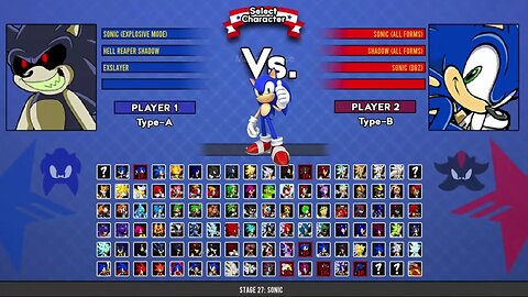 Sonic Explosive VS Sonic all forms & Shadow all forms & Sonic DBZ I Sonic Battle MUGEN HD