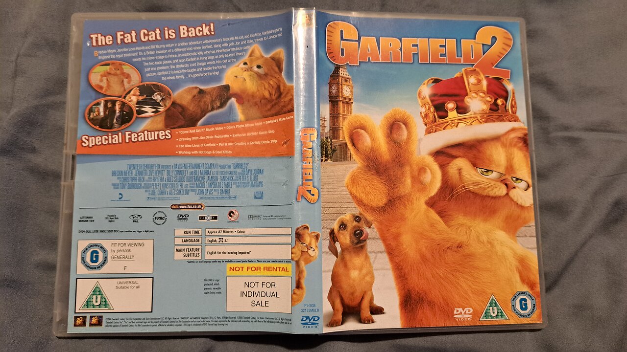 Opening to my 2006 UK DVD of Garfield 2: A Tale of Two Kitties
