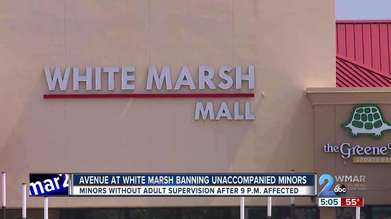 Avenue at White Marsh Banning Unaccompanied Minors