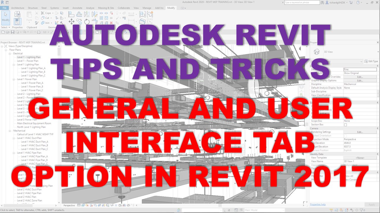 AUTODESK REVIT TIPS AND TRICKS: GENERAL AND USER INTERFACE TAB OPTIONS IN REVIT 2017