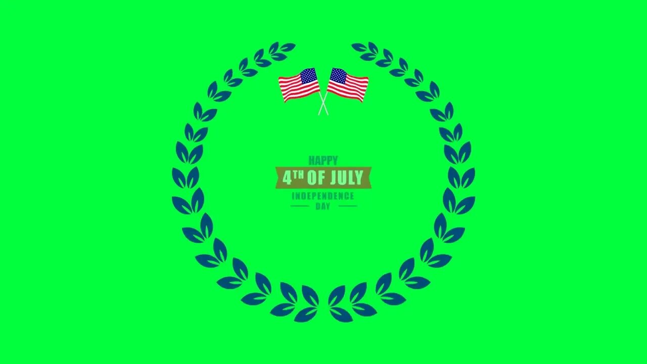 American Independence Day 4th of July celebratory animation | green screen flag 3D Animation