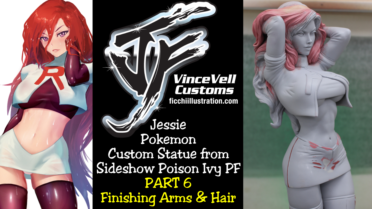 Jessie Pokemon Custom Statue Part 6 FInishing Up Sculpt Work Arms & Head