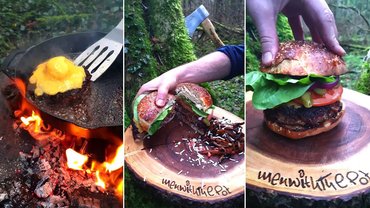 Triple Meat Burger from Irish forest ‼😱🔥🌲