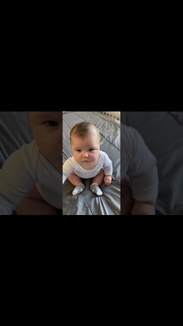 Cute adorable baby 🤩 funny baby playing, laughing, dancing, with mamma at home