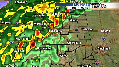 Rain & isolated t'storms tonight. Cooler Wednesday.