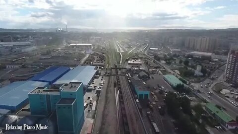 FLYING OVER MONGOLIA 4K UHD Relaxing Music Along With Beautiful Nature Videos 4K Vid