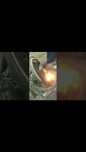 Ukraine War - Setting an abandoned tank on fire