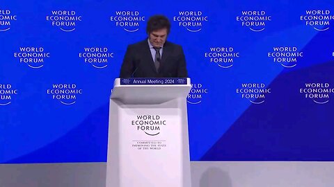 Javier milei speaking at Davos WEF