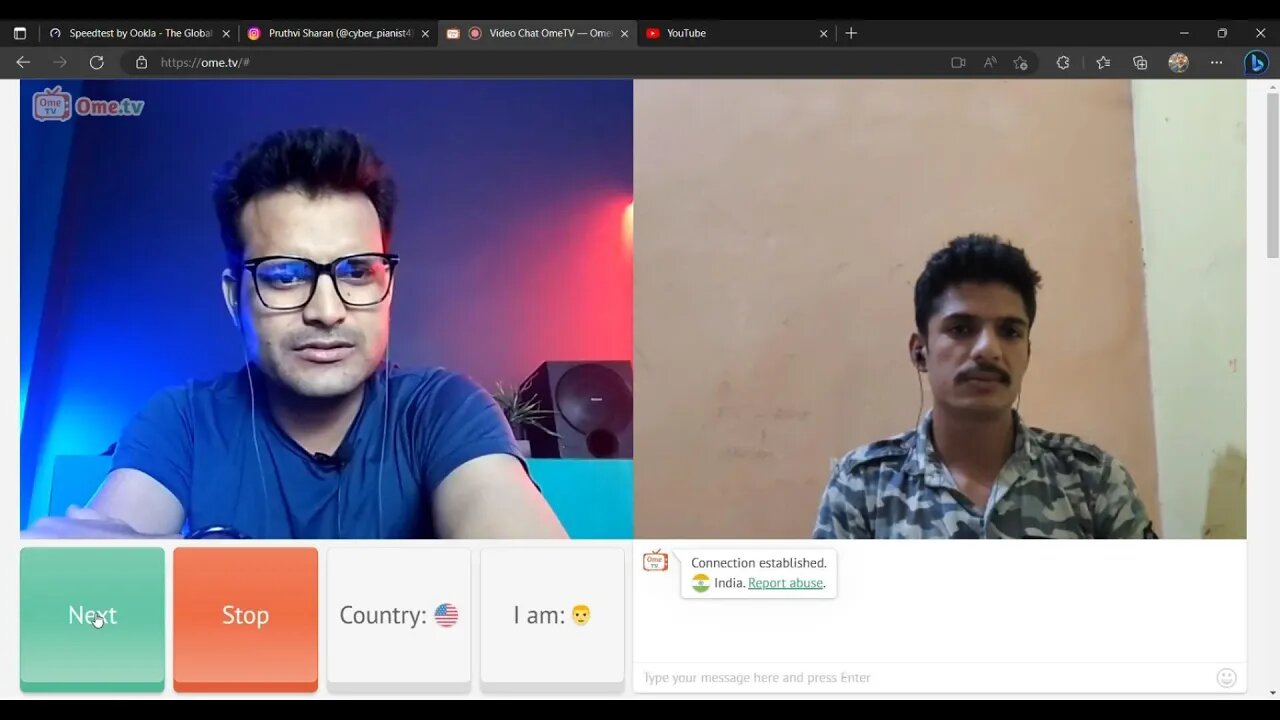 talk about indians respect on omegle and ometv or on similar platforms