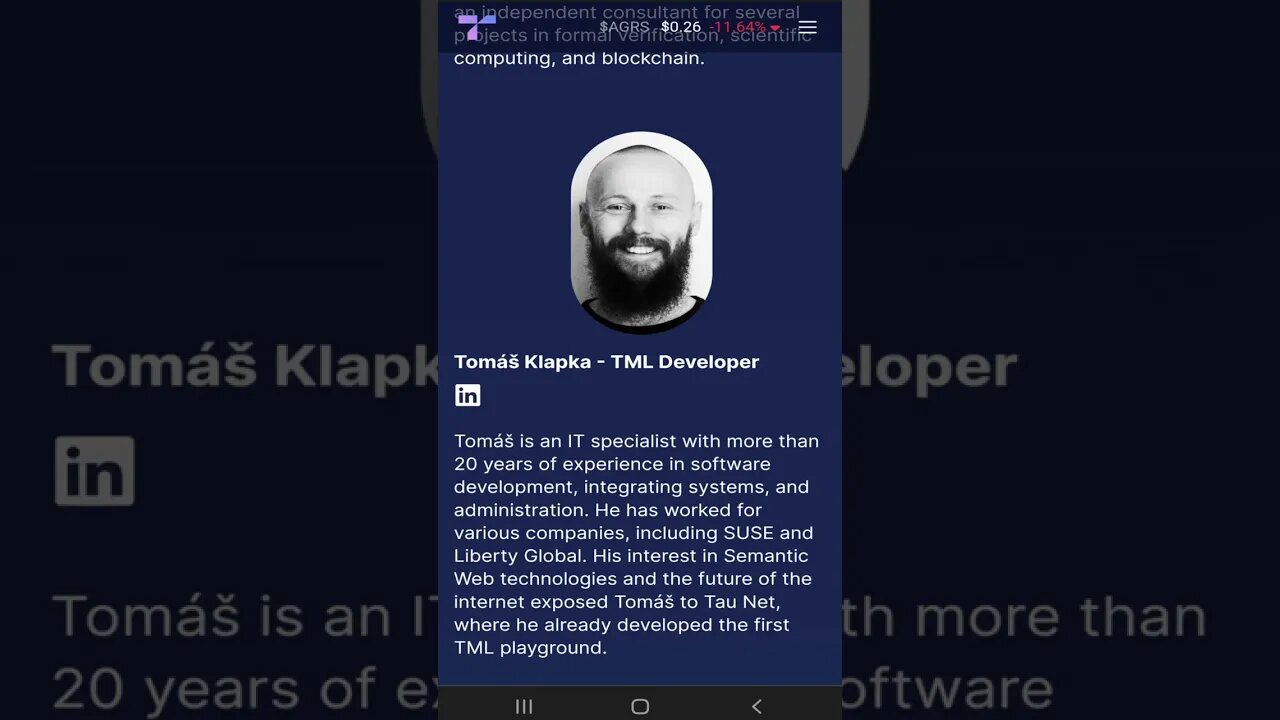 Tau Team - Tomáš Klapka 💎 #shorts #TauTeam #TMLDeveloper