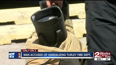 Man arrested for vandalizing volunteer fire dept.