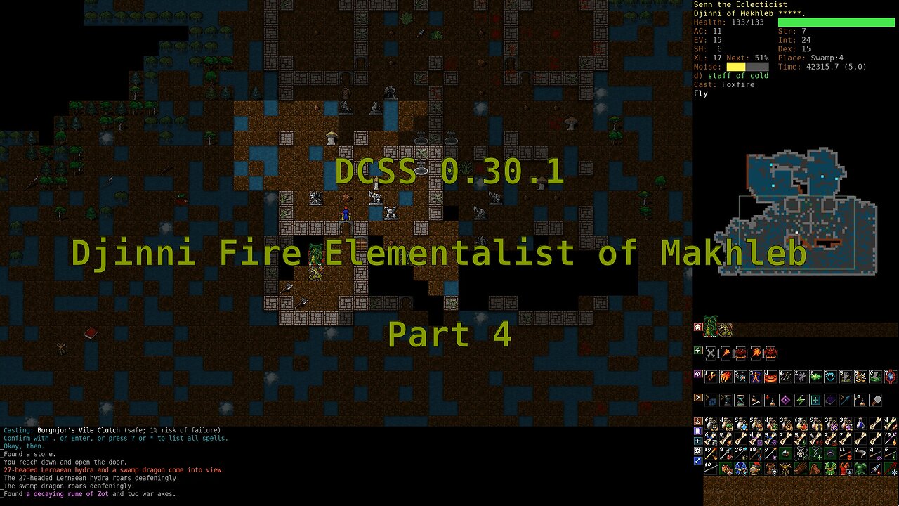 Dungeon Crawl Stone Soup 0.30.1 - Djinni Fire Elementalist of Makhleb - Part 4