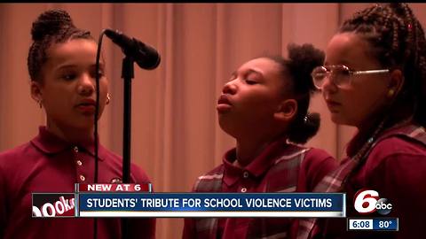 Indy students perform tribute to school violence victims across the country