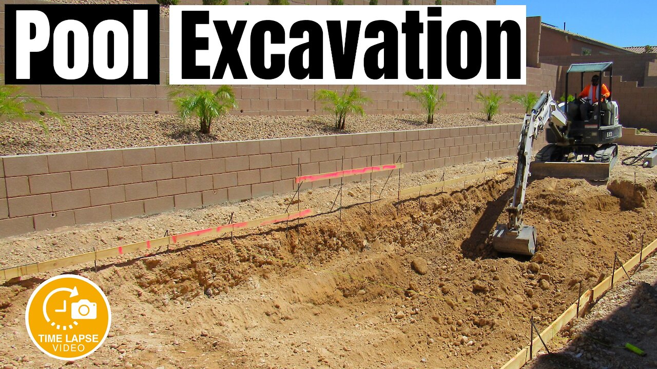 POOL EXCAVATION DIG - TIMELAPSE VIDEO - HOW TO DIG FOR A POOL